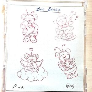 Bee Bear rubber stamp set of 4